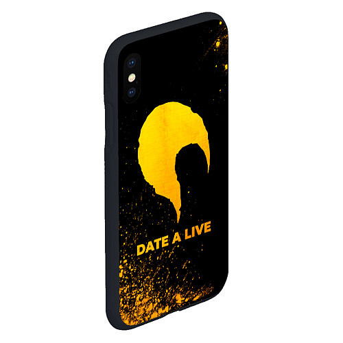 Чехол iPhone XS Max матовый Date A Live - gold gradient / 3D-Черный – фото 2