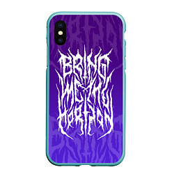 Чехол iPhone XS Max матовый Bring Me The Horizon Lettering, цвет: 3D-мятный