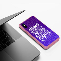 Чехол iPhone XS Max матовый Bring Me The Horizon Lettering, цвет: 3D-малиновый — фото 2