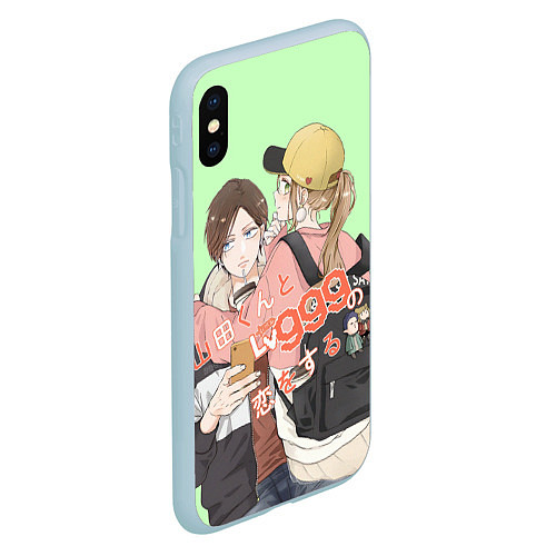 Чехол iPhone XS Max матовый Yamada-kun to Lv999 no Koi wo Suru / 3D-Голубой – фото 2