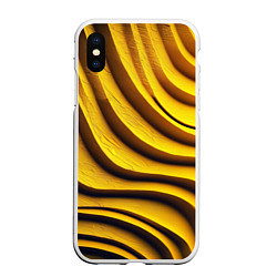 Чехол iPhone XS Max матовый Желтые абстрактные полосы