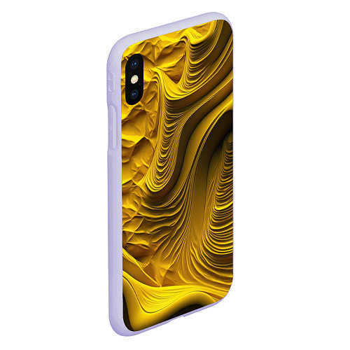 Чехол iPhone XS Max матовый Объемная желтая текстура / 3D-Светло-сиреневый – фото 2