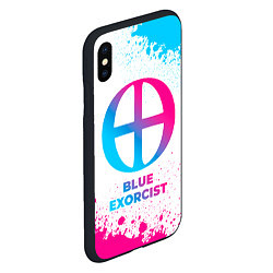 Чехол iPhone XS Max матовый Blue Exorcist neon gradient style, цвет: 3D-черный — фото 2