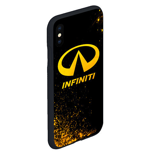 Чехол iPhone XS Max матовый Infiniti - gold gradient / 3D-Черный – фото 2