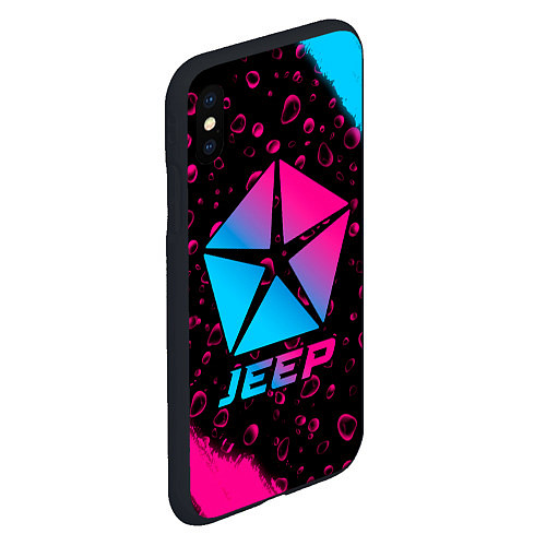 Чехол iPhone XS Max матовый Jeep - neon gradient / 3D-Черный – фото 2