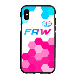 Чехол iPhone XS Max матовый FAW neon gradient style: символ сверху, цвет: 3D-черный