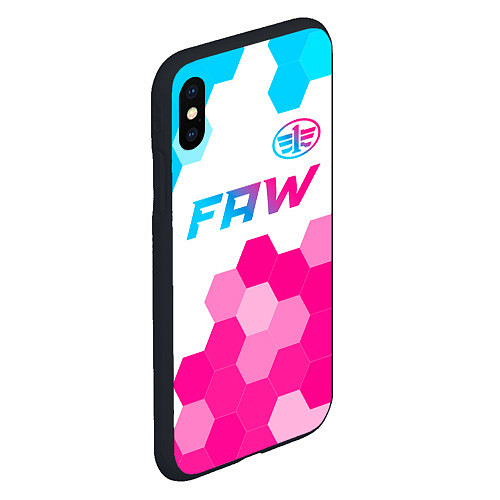 Чехол iPhone XS Max матовый FAW neon gradient style: символ сверху / 3D-Черный – фото 2