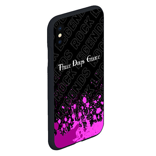 Чехол iPhone XS Max матовый Three Days Grace rock legends: символ сверху / 3D-Черный – фото 2