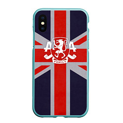 Чехол iPhone XS Max матовый Asking Alexandria британский флаг, цвет: 3D-мятный