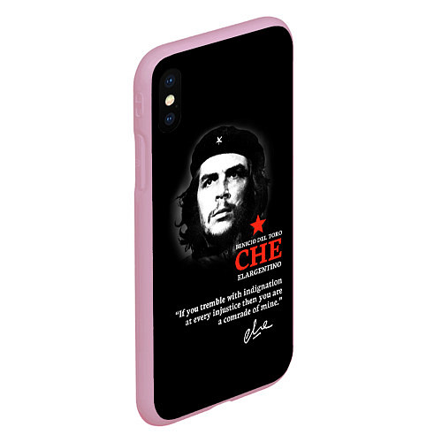 Чехол iPhone XS Max матовый Che Guevara автограф / 3D-Розовый – фото 2