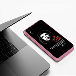 Чехол iPhone XS Max матовый Che Guevara автограф, цвет: 3D-малиновый — фото 2