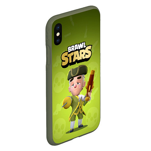 Чехол iPhone XS Max матовый Barqley Brawl stars / 3D-Темно-зеленый – фото 2