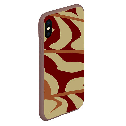 Чехол iPhone XS Max матовый Камуфляжные паттерн / 3D-Коричневый – фото 2