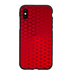 Чехол iPhone XS Max матовый Сотовый красный градиент