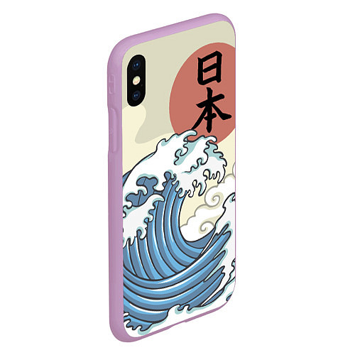 Чехол iPhone XS Max матовый Япония море / 3D-Сиреневый – фото 2