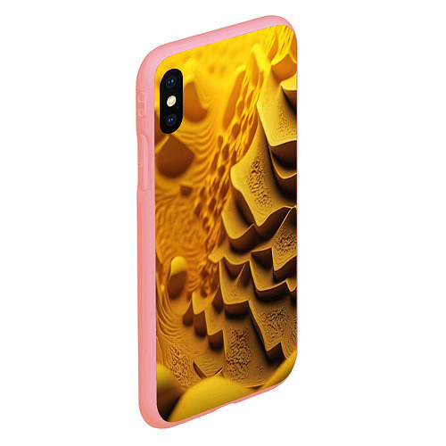 Чехол iPhone XS Max матовый Желтая объемная абстракция / 3D-Баблгам – фото 2