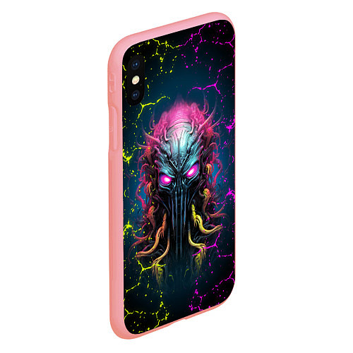 Чехол iPhone XS Max матовый Alien - neon style / 3D-Баблгам – фото 2