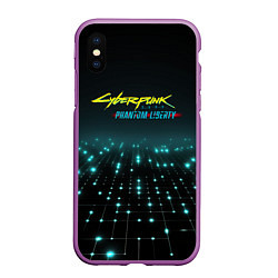 Чехол iPhone XS Max матовый Cyberpunk logo neon