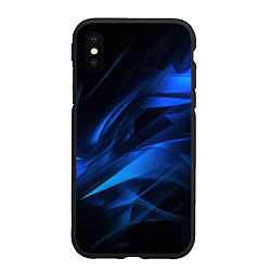 Чехол iPhone XS Max матовый Black blue texture