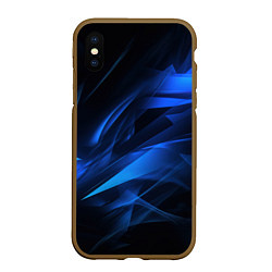 Чехол iPhone XS Max матовый Black blue texture, цвет: 3D-коричневый