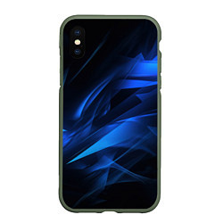 Чехол iPhone XS Max матовый Black blue texture