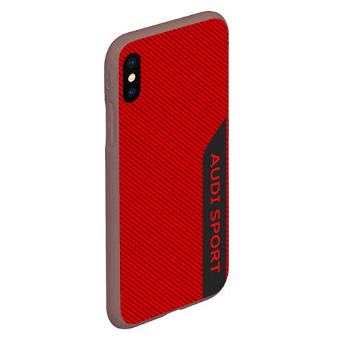 Чехол iPhone XS Max матовый Audi sport carbone / 3D-Коричневый – фото 2