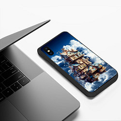 Чехол iPhone XS Max матовый Сказочный дом в облаках, цвет: 3D-черный — фото 2