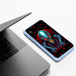 Чехол iPhone XS Max матовый Инопланетный монстр, цвет: 3D-голубой — фото 2