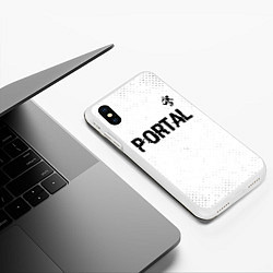 Чехол iPhone XS Max матовый Portal glitch на светлом фоне: символ сверху, цвет: 3D-белый — фото 2