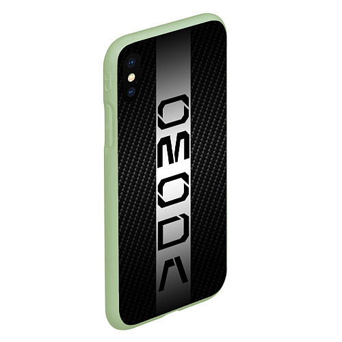 Чехол iPhone XS Max матовый Omoda carbone / 3D-Салатовый – фото 2