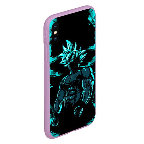 Чехол iPhone XS Max матовый Goku - Dragon ball / 3D-Сиреневый – фото 2