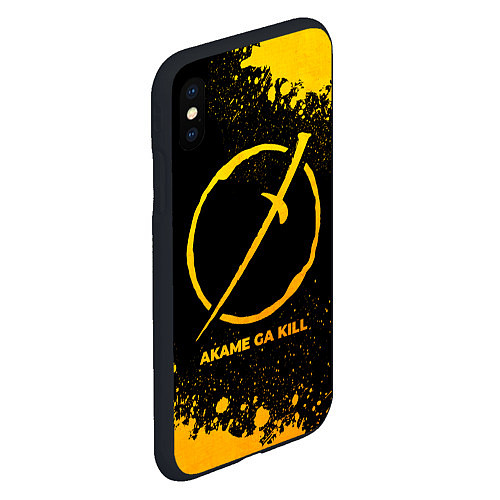 Чехол iPhone XS Max матовый Akame ga Kill - gold gradient / 3D-Черный – фото 2