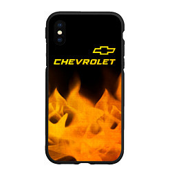 Чехол iPhone XS Max матовый Chevrolet - gold gradient: символ сверху, цвет: 3D-черный