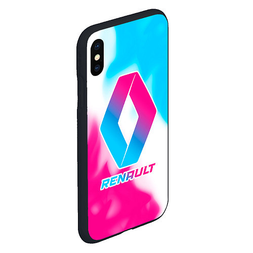 Чехол iPhone XS Max матовый Renault neon gradient style / 3D-Черный – фото 2