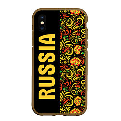 Чехол iPhone XS Max матовый Russia хохлома