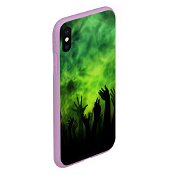 Чехол iPhone XS Max матовый Зомби вечеринка, цвет: 3D-сиреневый — фото 2