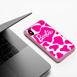 Чехол iPhone XS Max матовый Животный паттерн - Барби, цвет: 3D-малиновый — фото 2