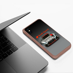 Чехол iPhone XS Max матовый Audi sport - racing car - extreme, цвет: 3D-коричневый — фото 2