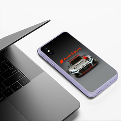 Чехол iPhone XS Max матовый Audi sport - racing car - extreme, цвет: 3D-светло-сиреневый — фото 2