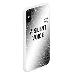 Чехол iPhone XS Max матовый A Silent Voice glitch на светлом фоне: символ свер, цвет: 3D-белый — фото 2