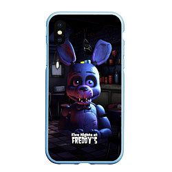 Чехол iPhone XS Max матовый Злой Бонни, цвет: 3D-голубой