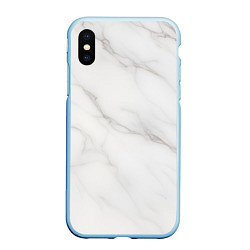 Чехол iPhone XS Max матовый Текстура светлого мрамора, цвет: 3D-голубой