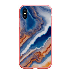 Чехол iPhone XS Max матовый Волнистая разноцветная яшма, цвет: 3D-баблгам