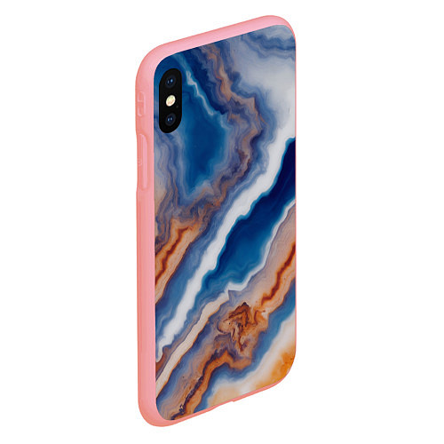 Чехол iPhone XS Max матовый Волнистая разноцветная яшма / 3D-Баблгам – фото 2