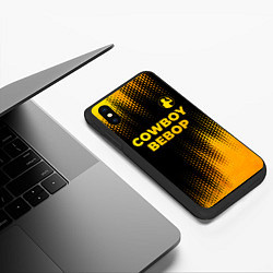 Чехол iPhone XS Max матовый Cowboy Bebop - gold gradient: символ сверху, цвет: 3D-черный — фото 2