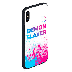 Чехол iPhone XS Max матовый Demon Slayer neon gradient style: символ сверху, цвет: 3D-черный — фото 2