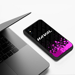 Чехол iPhone XS Max матовый Haval pro racing: символ сверху, цвет: 3D-черный — фото 2