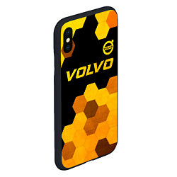 Чехол iPhone XS Max матовый Volvo - gold gradient: символ сверху, цвет: 3D-черный — фото 2