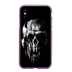 Чехол iPhone XS Max матовый Brutal skull, цвет: 3D-фиолетовый