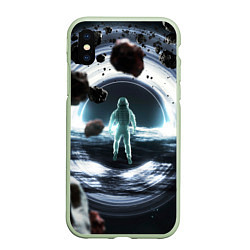 Чехол iPhone XS Max матовый Black hole astronaut